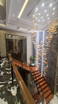 Modern Luxury Handmade Glazed Glass Maple Leaf Chandelier