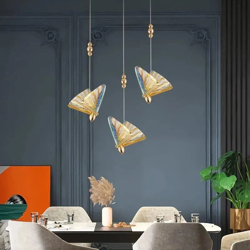 LUXURY Modern Multi Color Butterfly Pendant Light